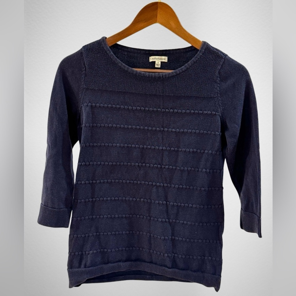 CROFT&BARROW • Midnight Blue Textured Knit Top